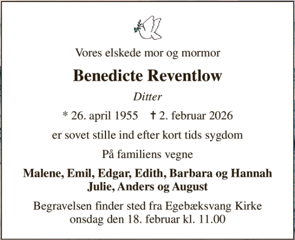 Komtesse Ida Benedicte Reventlow